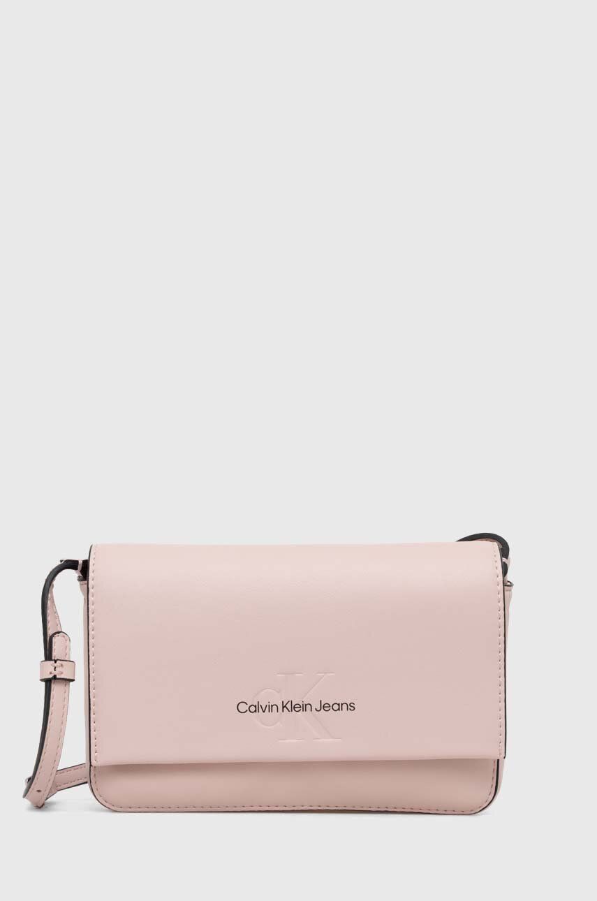 Levně Kabelka Calvin Klein Jeans růžová barva, K60K611543