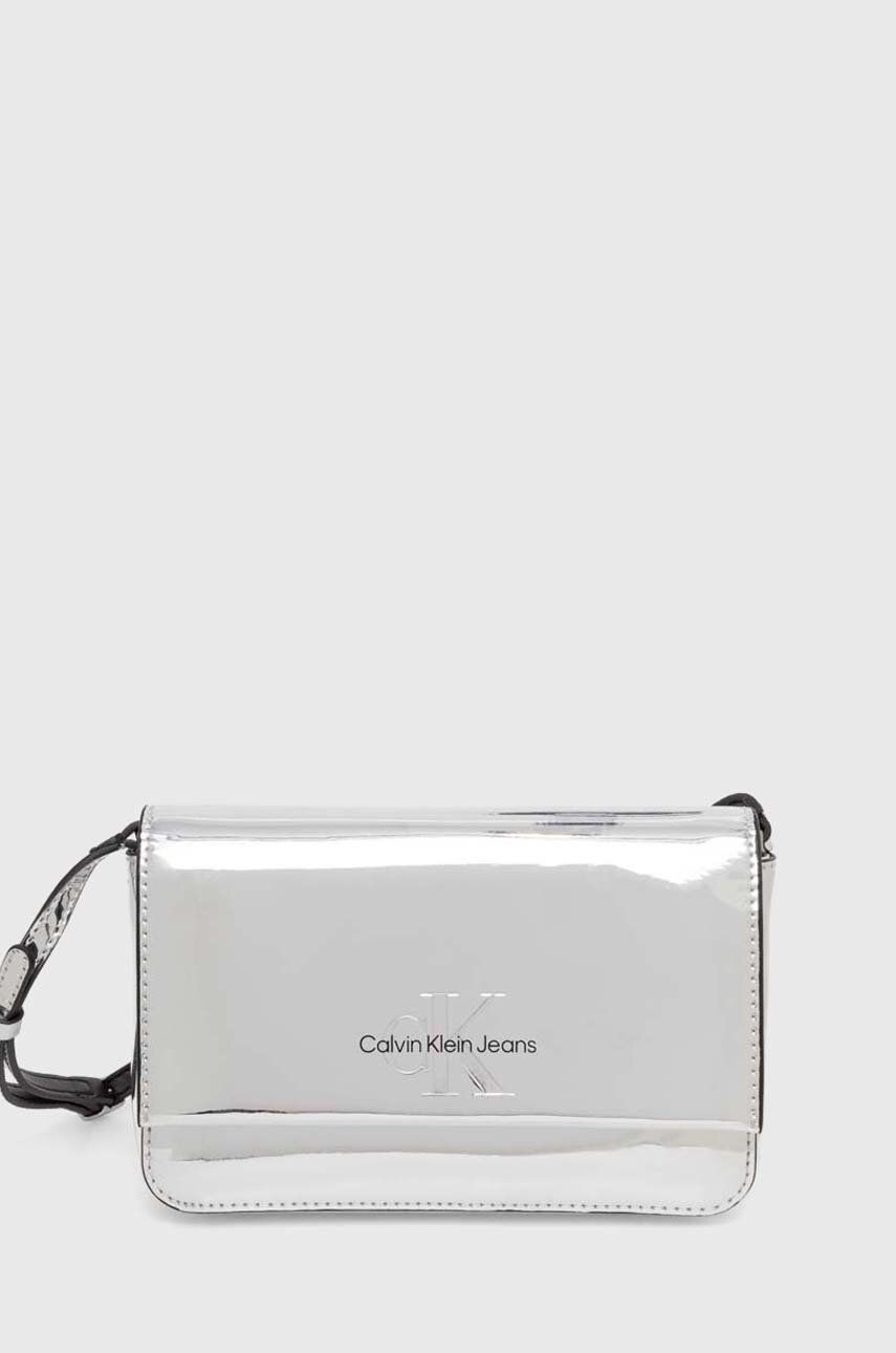 Levně Kabelka Calvin Klein Jeans stříbrná barva, K60K611865