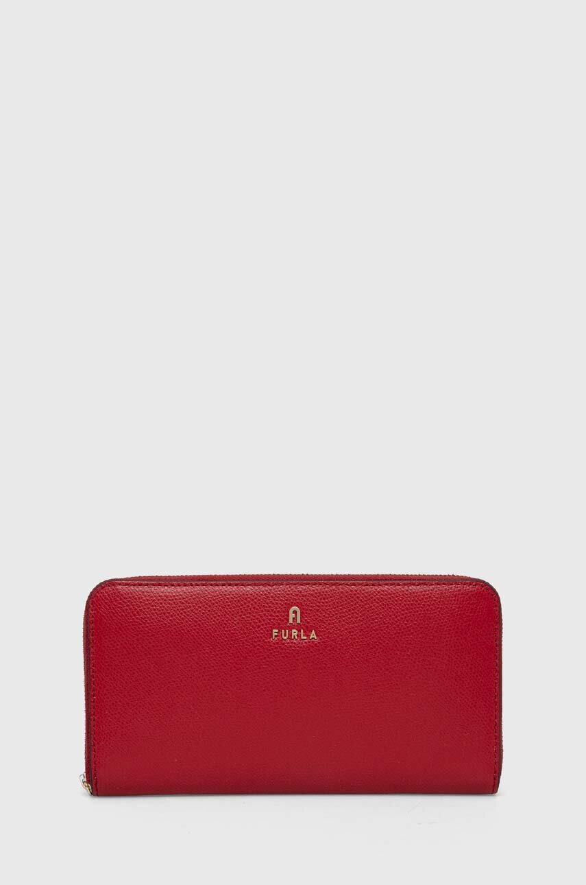 

Шкіряний гаманець Furla жіночий колір червоний