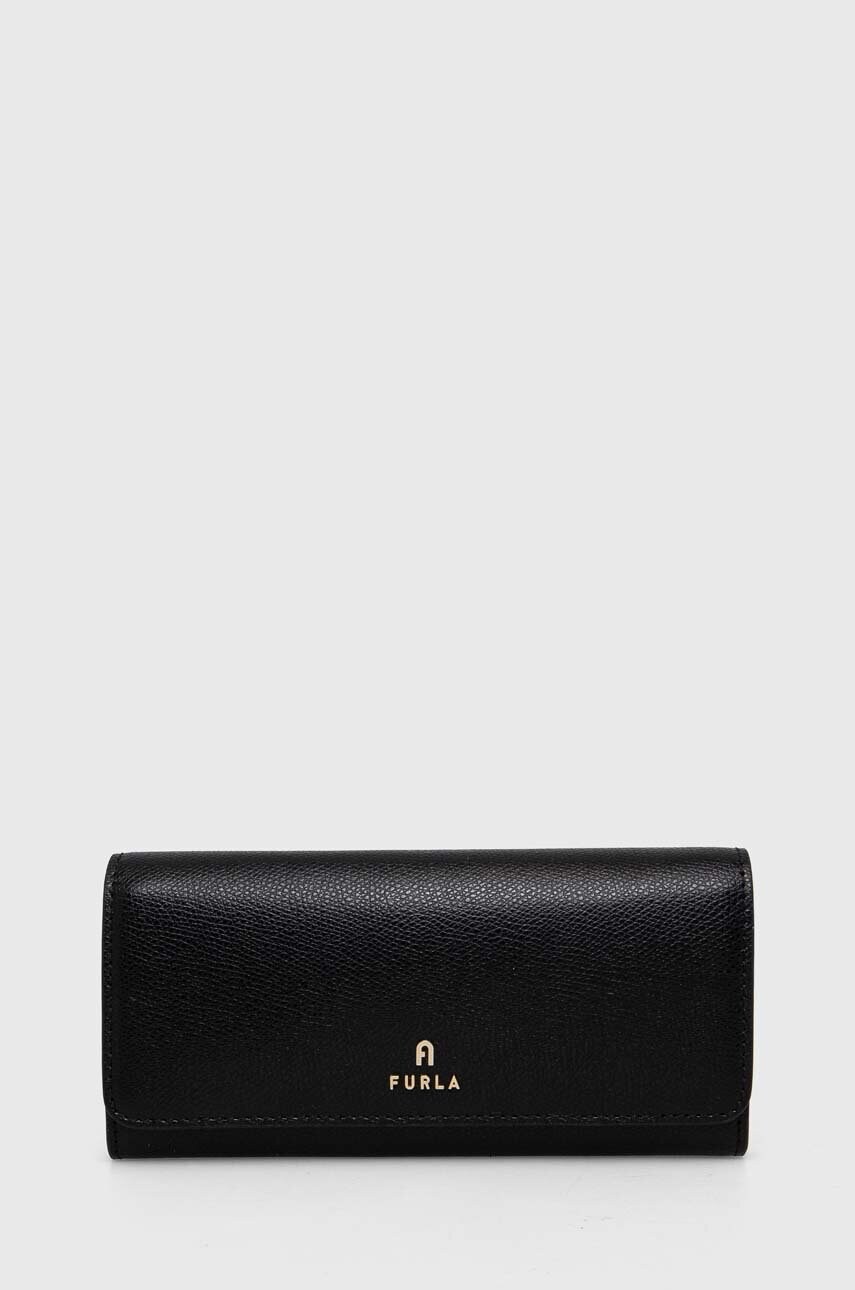 

Кожаный кошелек Furla женский цвет чёрный