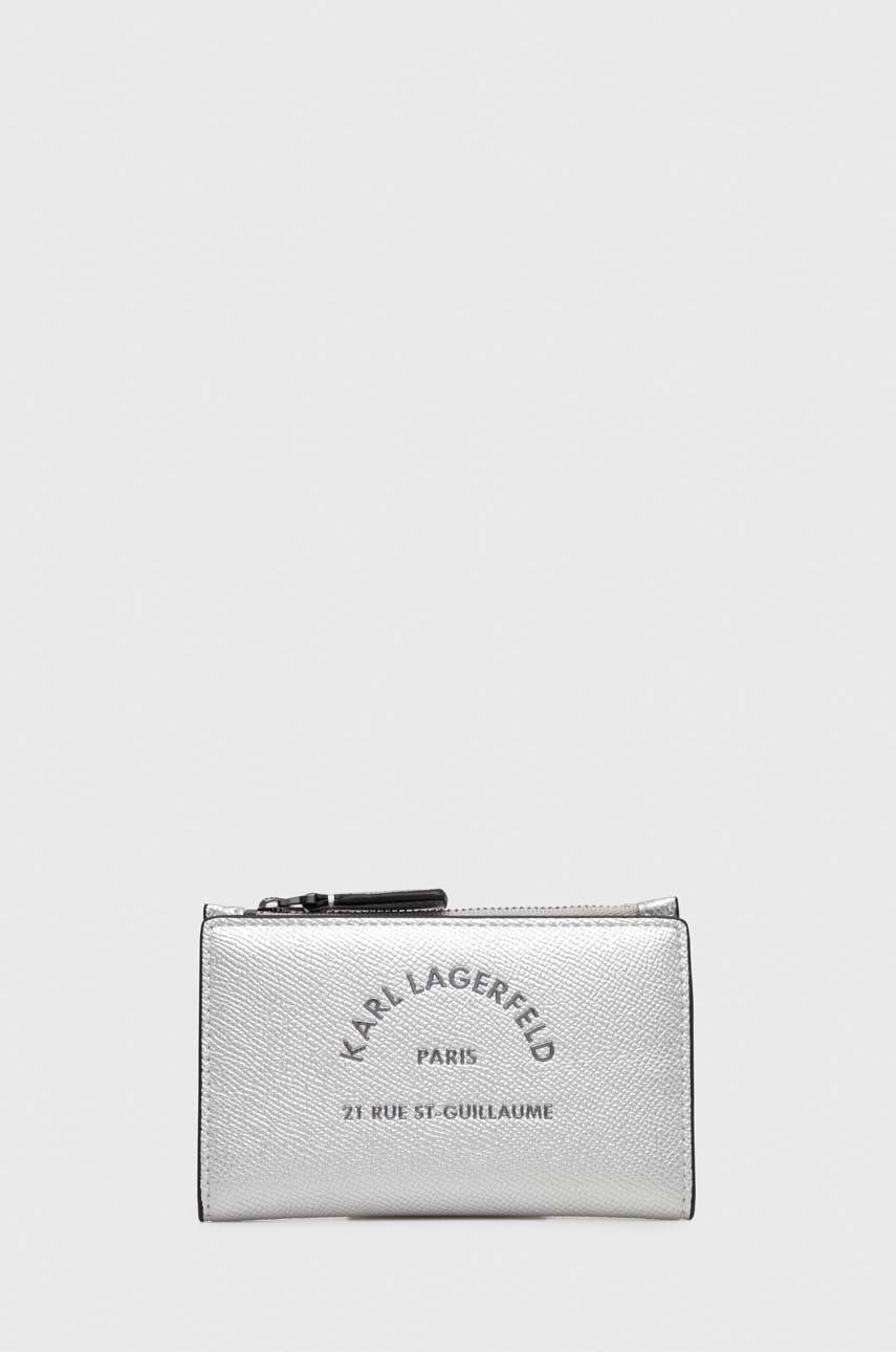 Karl Lagerfeld portofel femei, culoarea argintiu