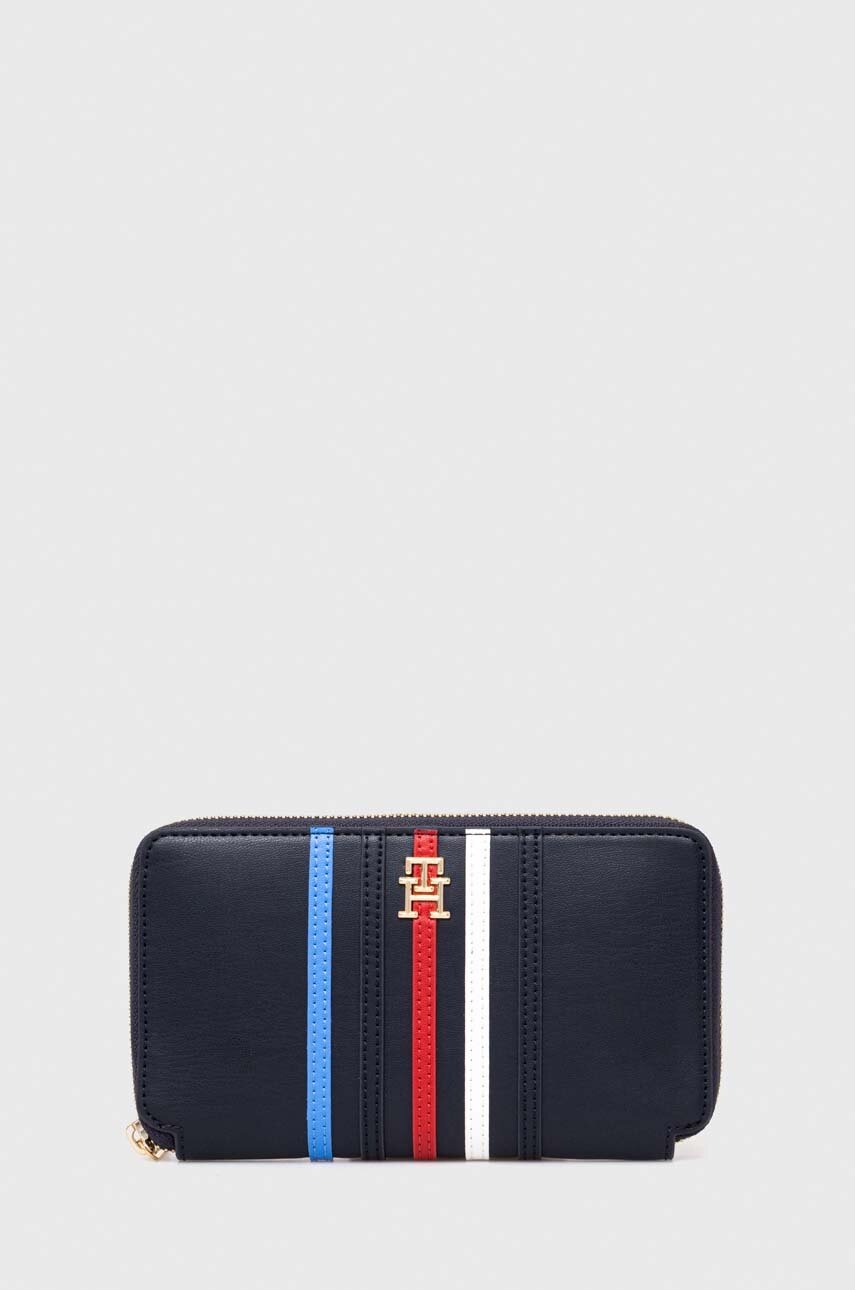 

Портмоне Tommy Hilfiger дамски в тъмносиньо AW0AW16165, Тъмносин