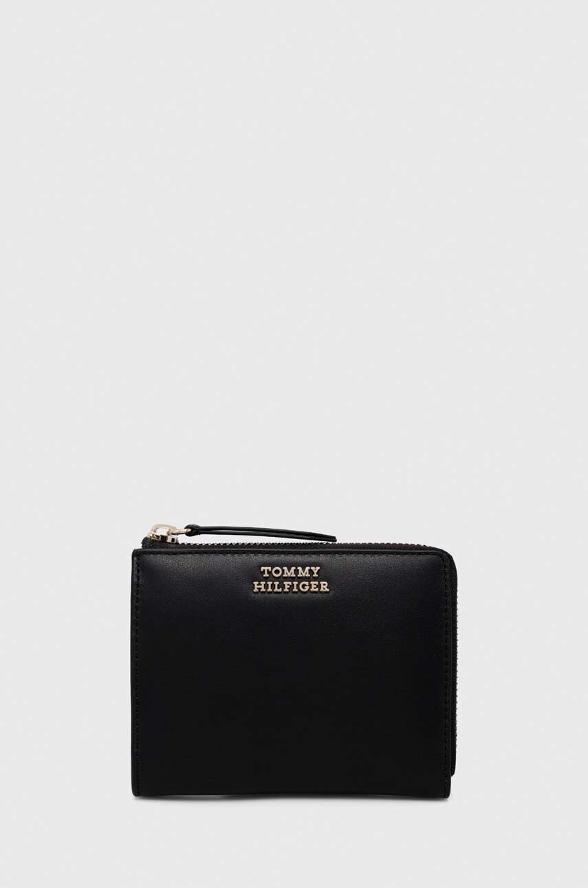 

Кожен портфейл Tommy Hilfiger дамски в черно AW0AW16213, Черен