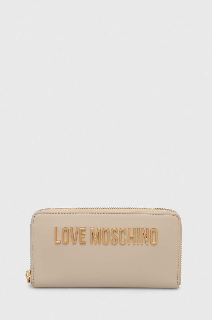 Peněženka Love Moschino béžová barva