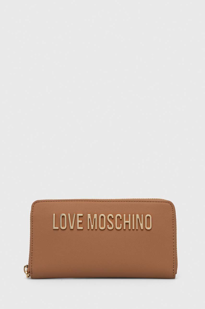 Levně Peněženka Love Moschino hnědá barva