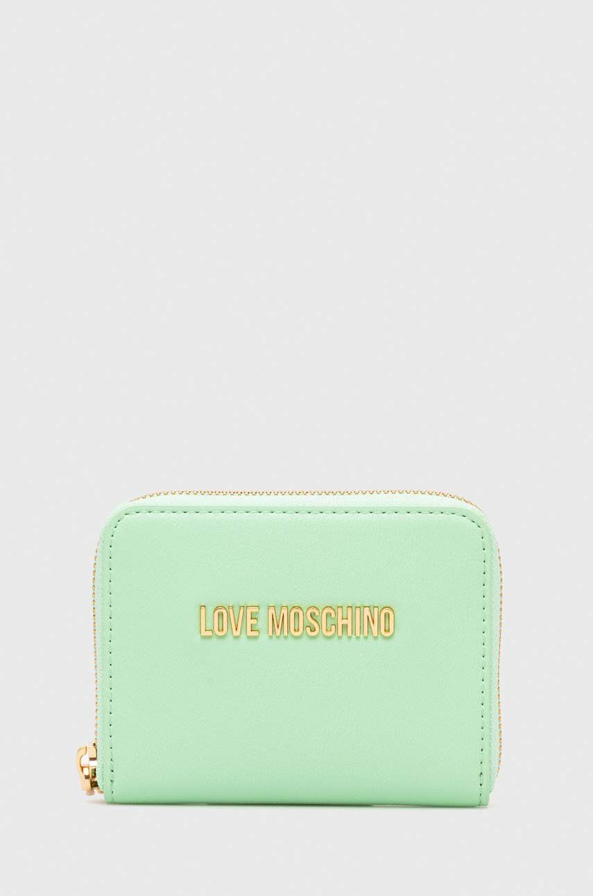 Levně Peněženka Love Moschino zelená barva