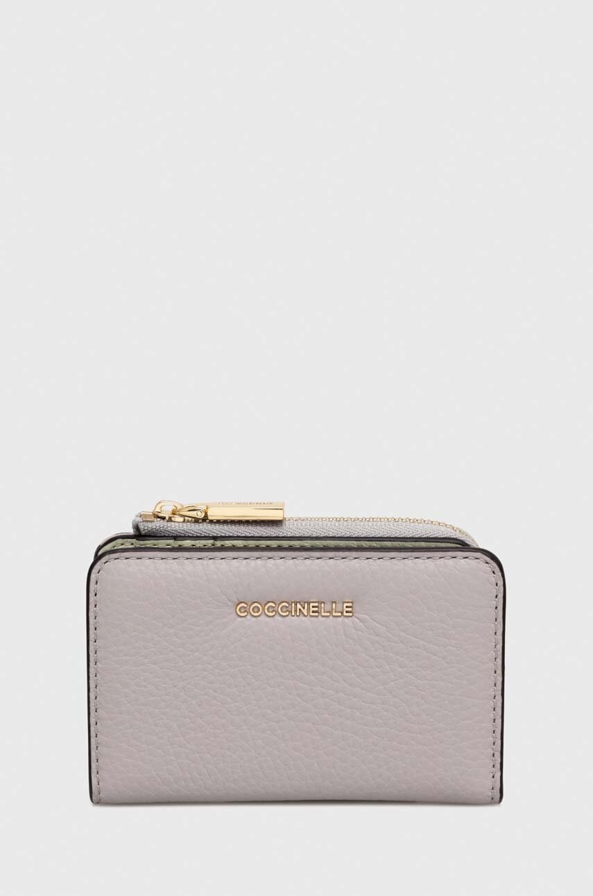 

Кожен портфейл Coccinelle дамски в сиво, Сив