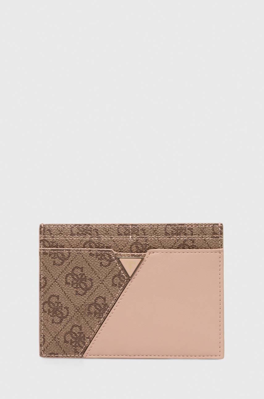 Levně Pouzdro na karty Guess béžová barva, RW1623 P4201