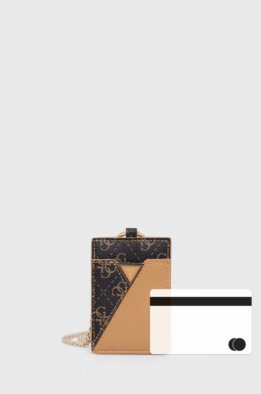 Θήκη για κάρτες Guess χρώμα: μπεζ, RW1627 P4201 φωτογραφία
