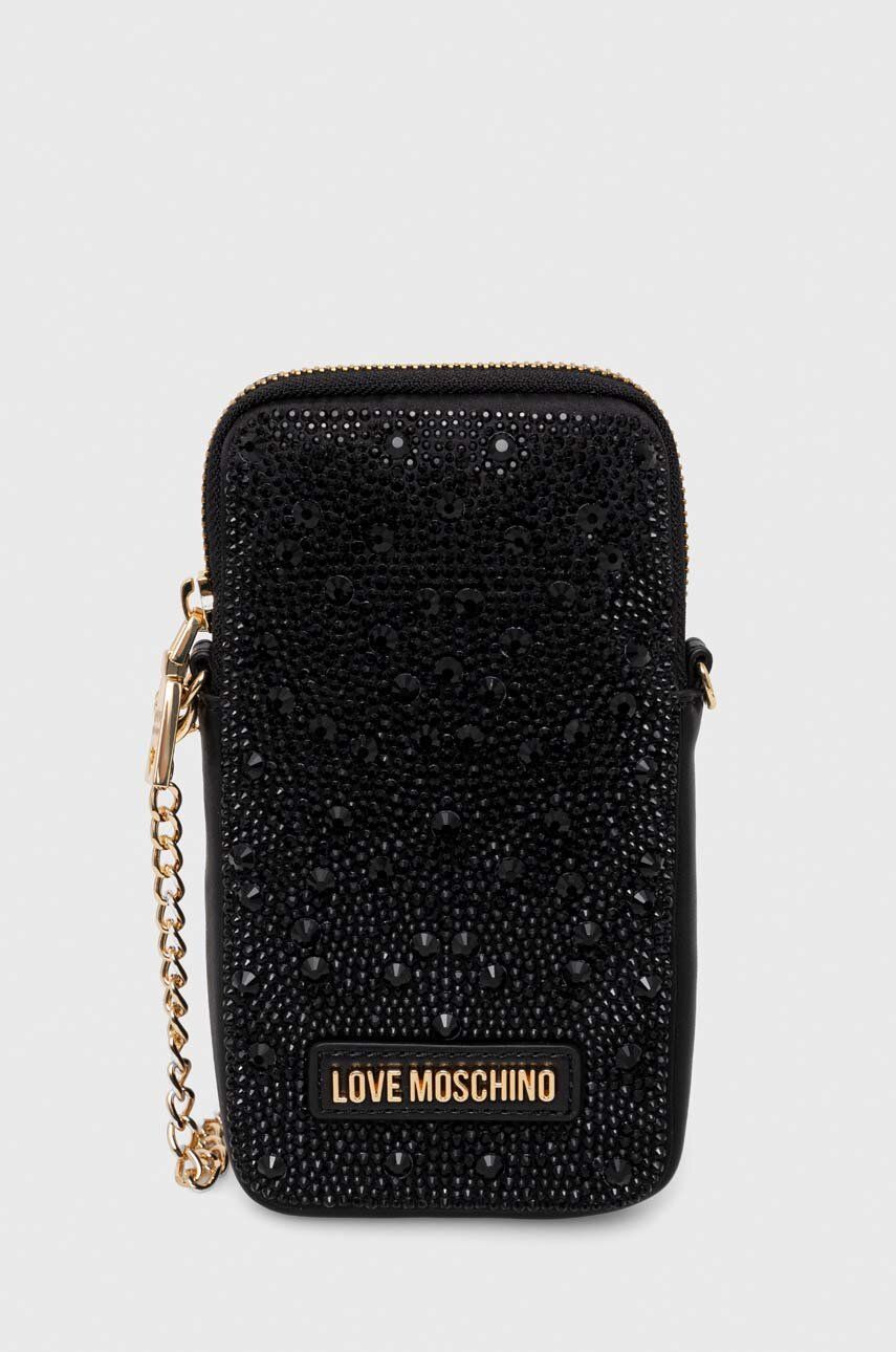 Love Moschino carcasa de telefon culoarea negru