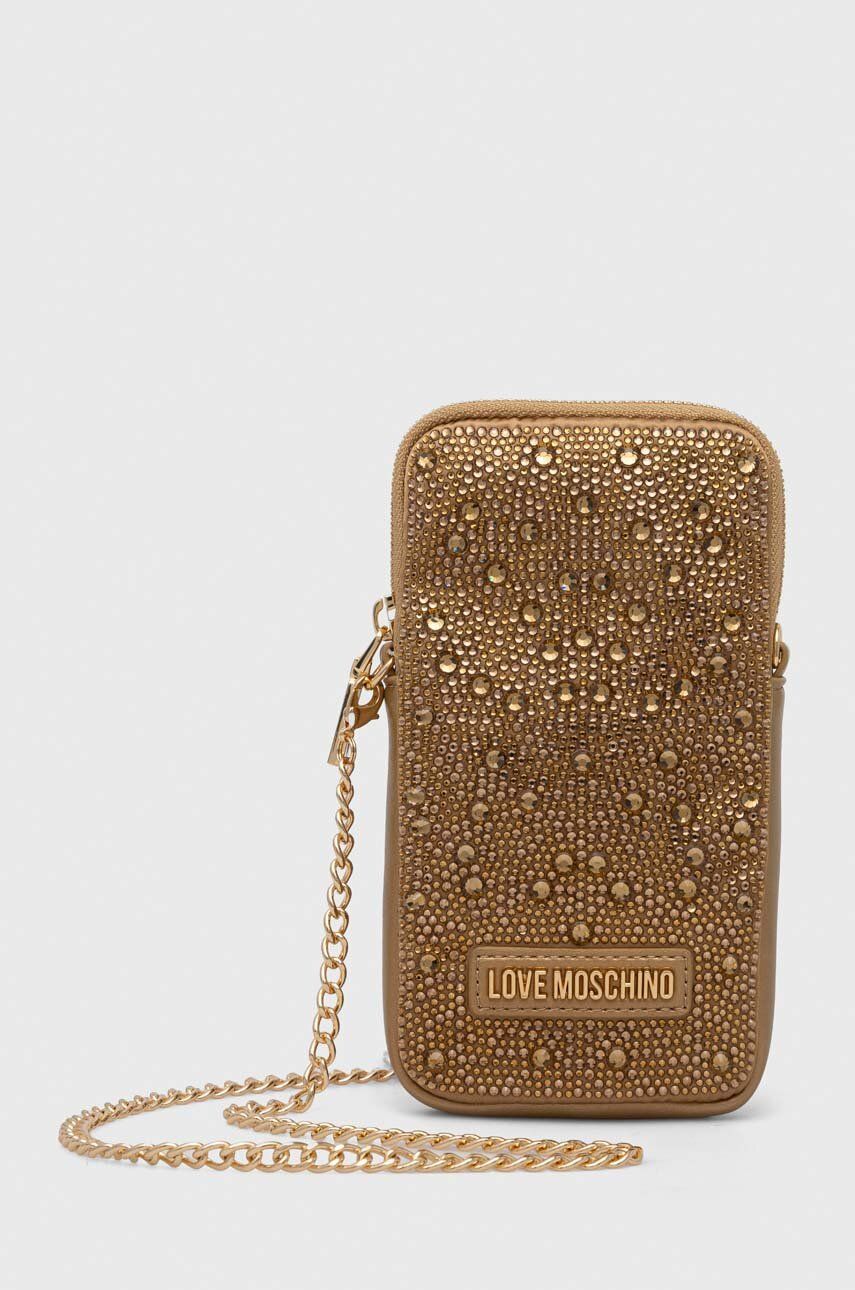 Love Moschino carcasa de telefon culoarea auriu