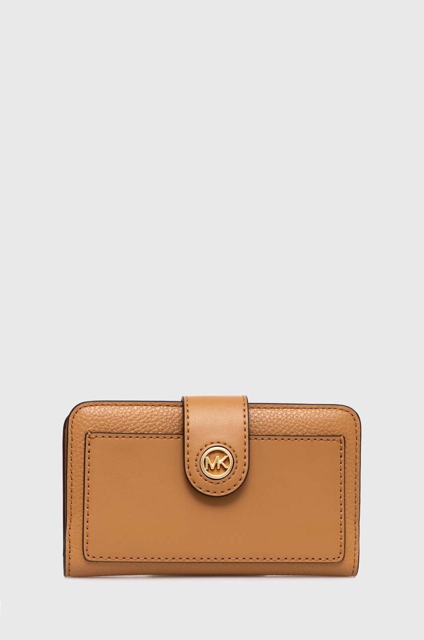 

Кожен портфейл MICHAEL Michael Kors дамски в кафяво, Кафяв