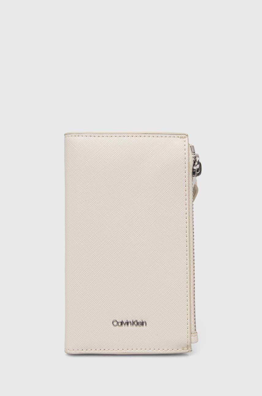 

Портмоне Calvin Klein дамски в бежово K60K611691, Бежов