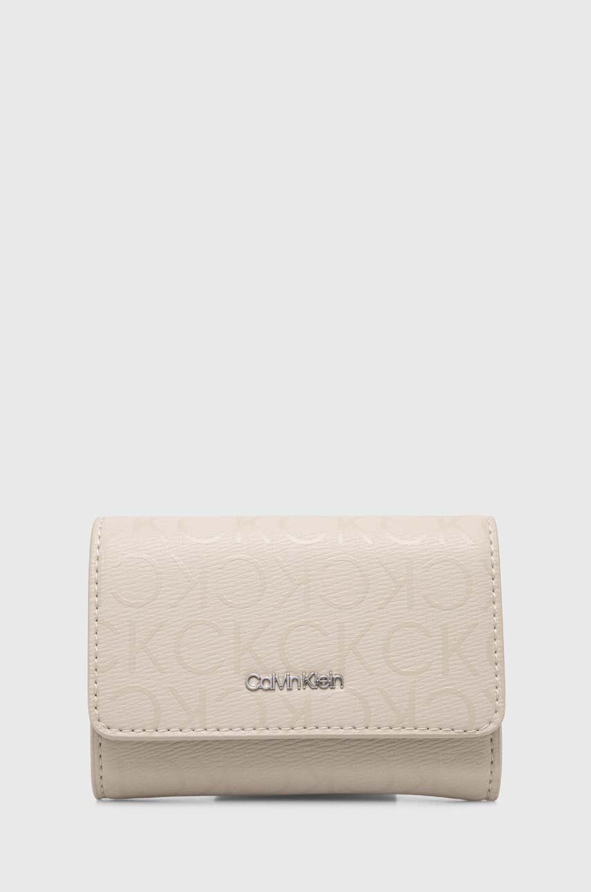Peněženka Calvin Klein béžová barva, K60K611931