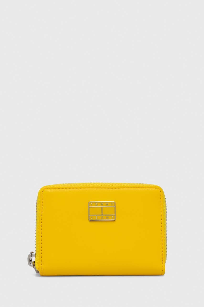 Tommy Jeans portofel femei, culoarea galben