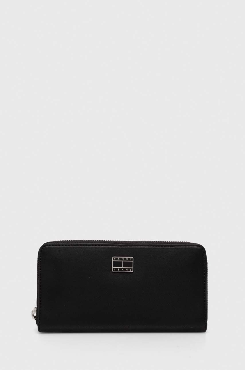 Tommy Jeans portofel femei, culoarea negru AW0AW15941