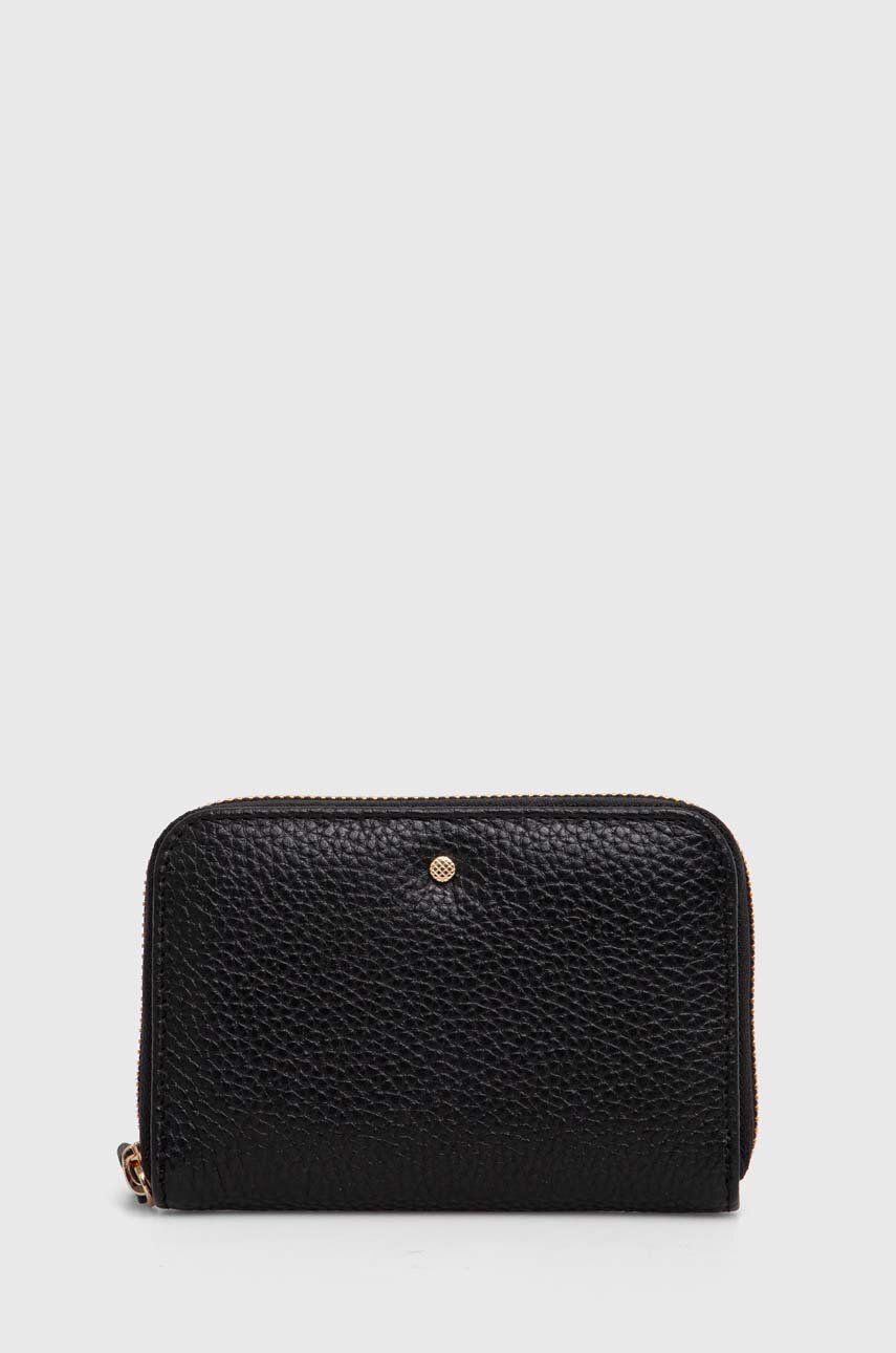 Geox portofel de piele D35K3G-00046 D.WALLET femei, culoarea negru