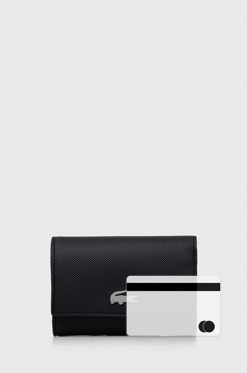 Πορτοφόλι Lacoste χρώμα: μαύρο φωτογραφία