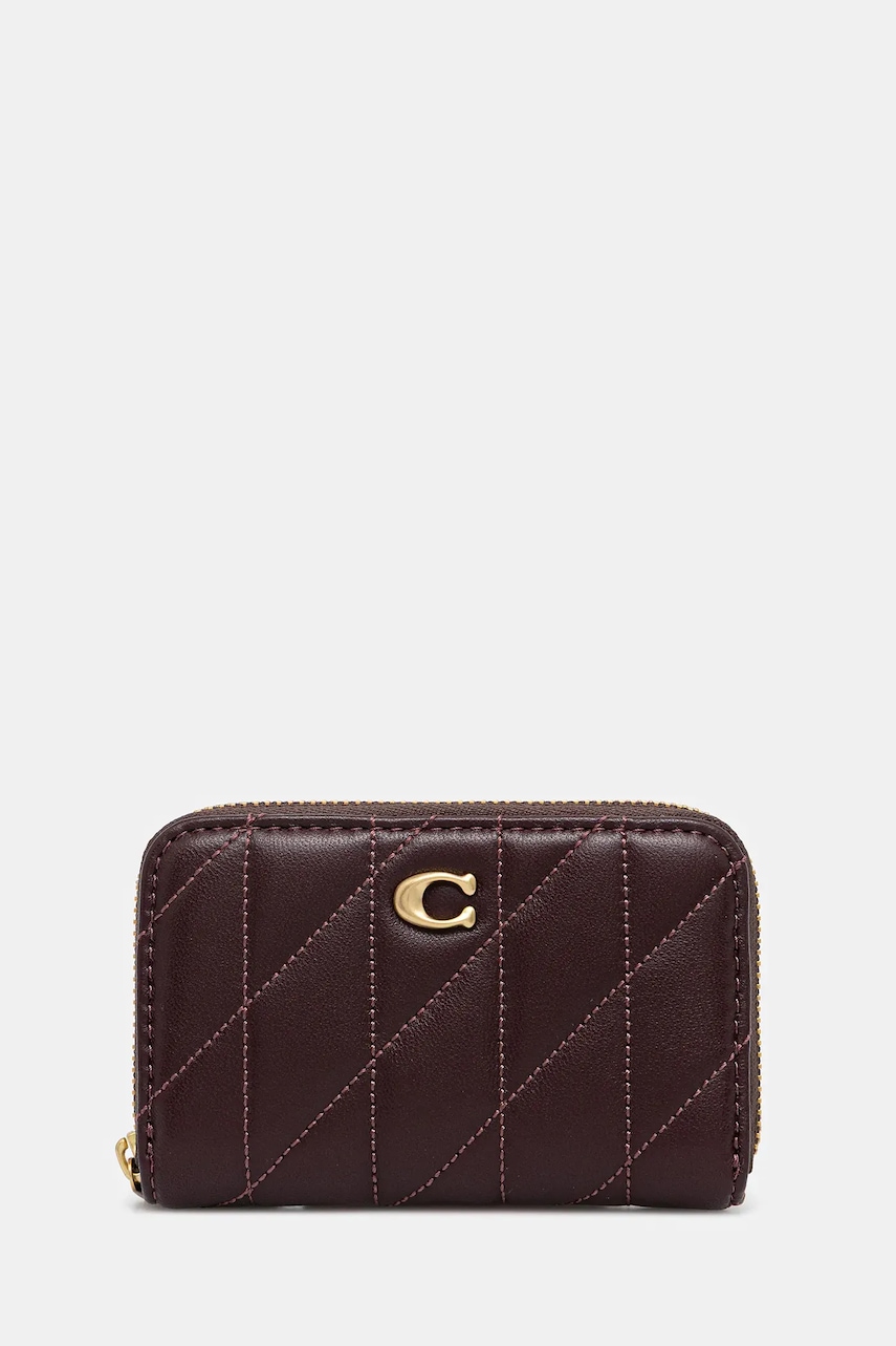 Coach portofel de piele culoarea violet, CM505