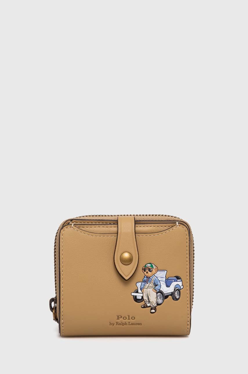 

Кожен портфейл Polo Ralph Lauren дамски в бежово 427937676, Бежов