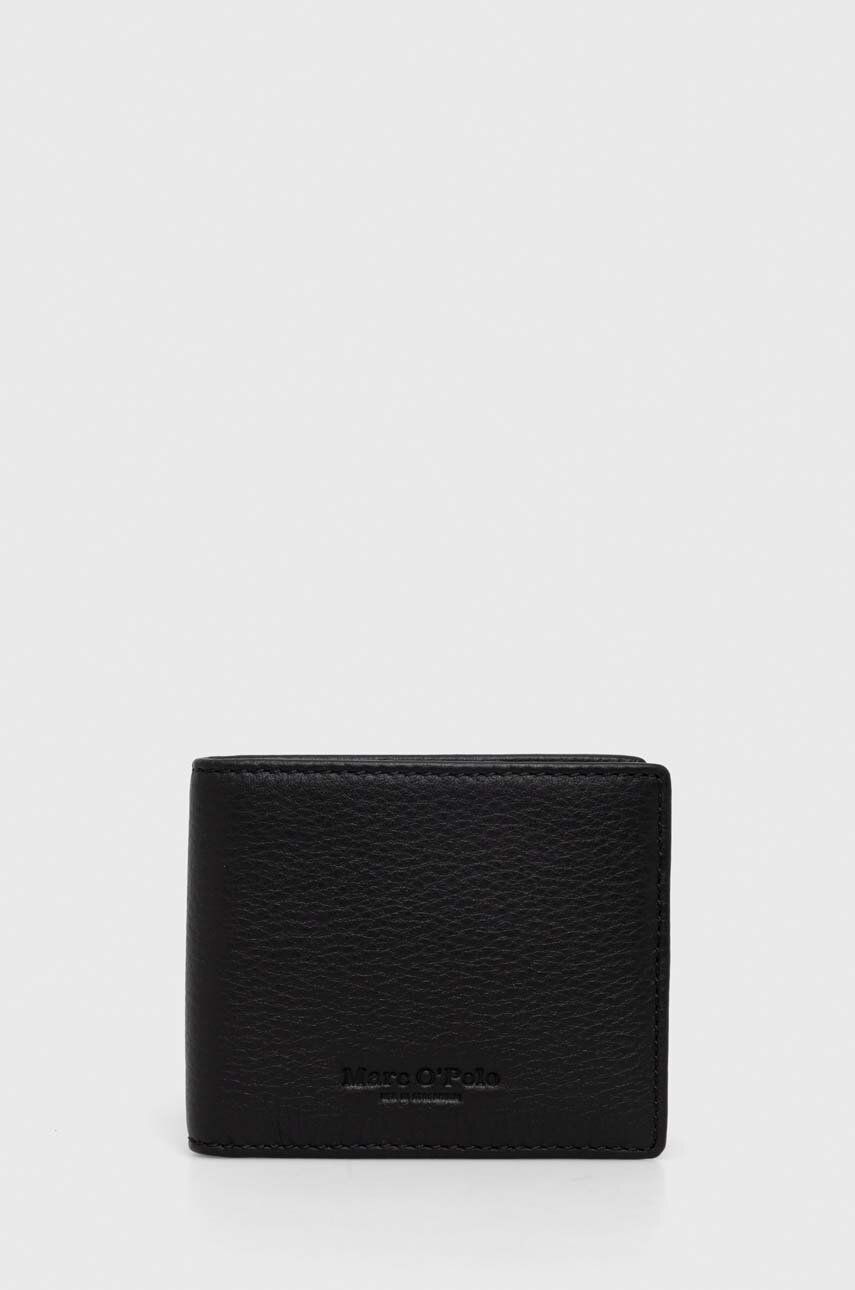 Levně Kožená peněženka Marc O'Polo černá barva