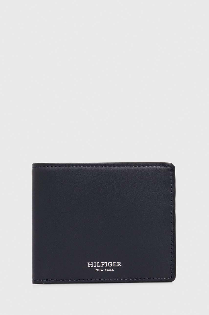 Levně Kožená peněženka Tommy Hilfiger tmavomodrá barva, AM0AM11865