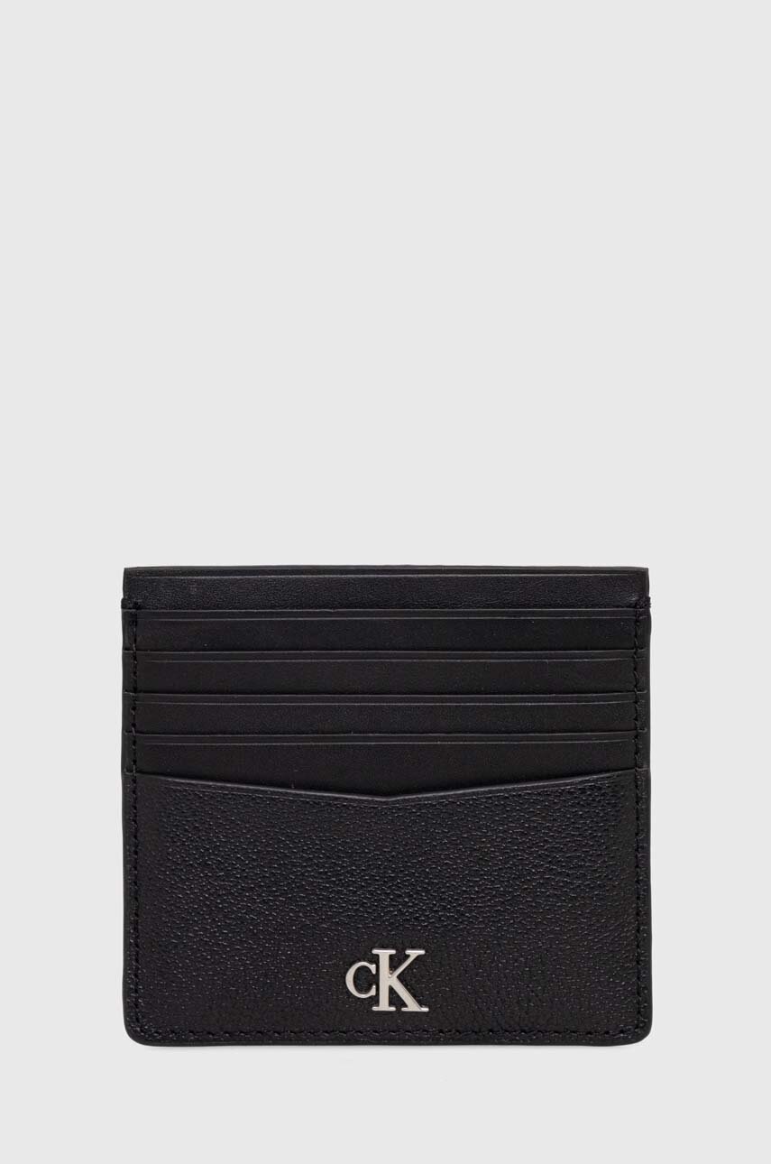 

Кожен калъф за карти Calvin Klein Jeans в черно K50K511446, Черен