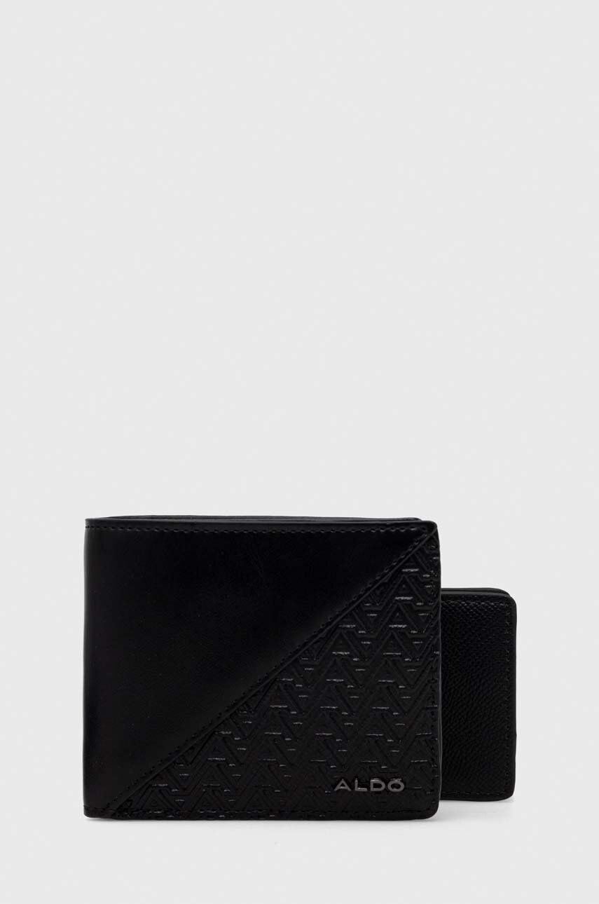 Aldo portofel si card holder GLERRADE barbati, culoarea negru, GLERRADE.006