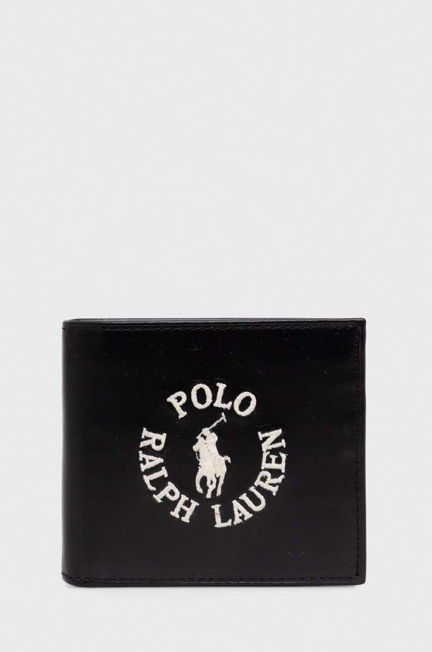 

Кожен портфейл Polo Ralph Lauren мъжки в черно 405898660, Черен