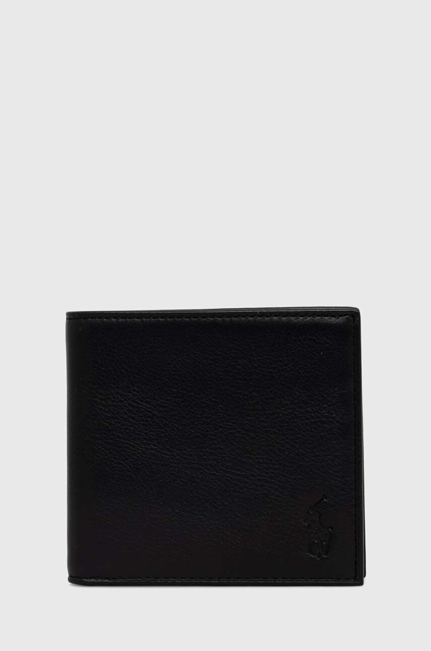 Levně Kožená peněženka Polo Ralph Lauren černá barva, 405913723