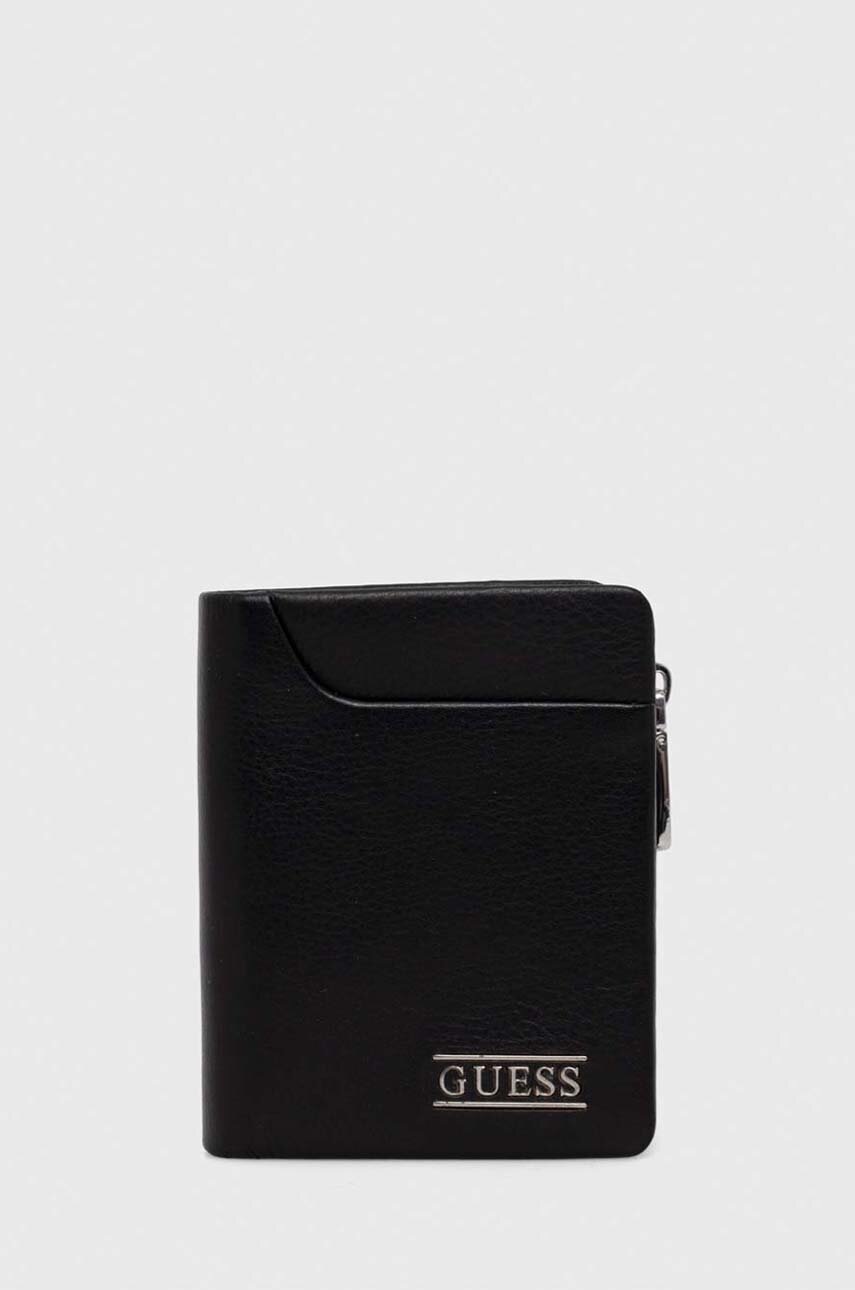 

Кожен портфейл Guess NEW BOSTON мъжки в черно SMNEBR LEA46, Черен