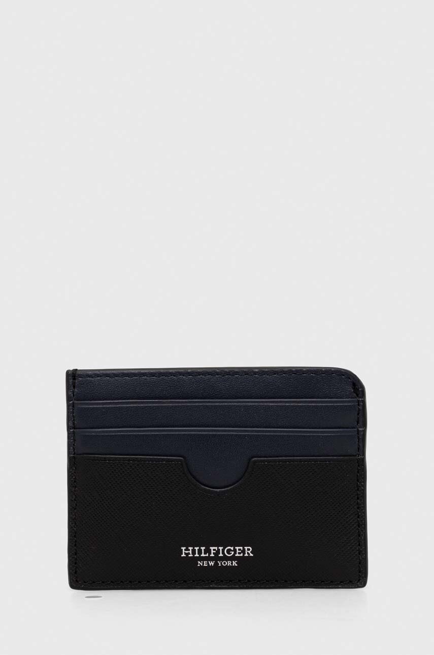 

Кожен калъф за карти Tommy Hilfiger в черно AM0AM12193, Черен