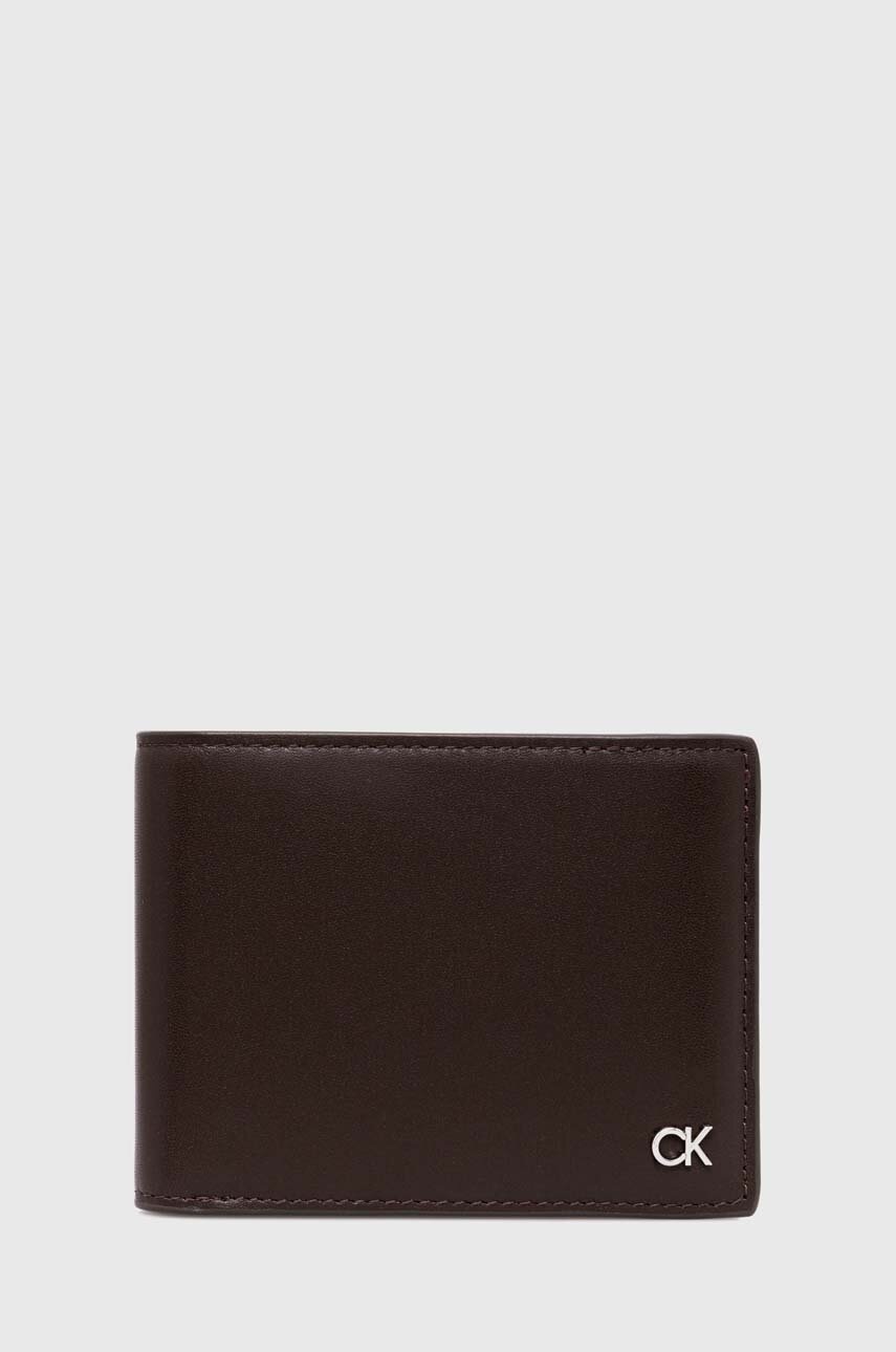

Кожен портфейл Calvin Klein мъжки в кафяво K50K511689, Кафяв