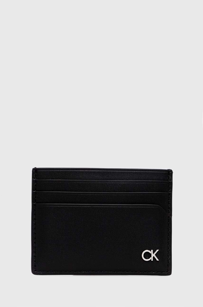 

Кожен калъф за карти Calvin Klein в черно K50K511690, Черен