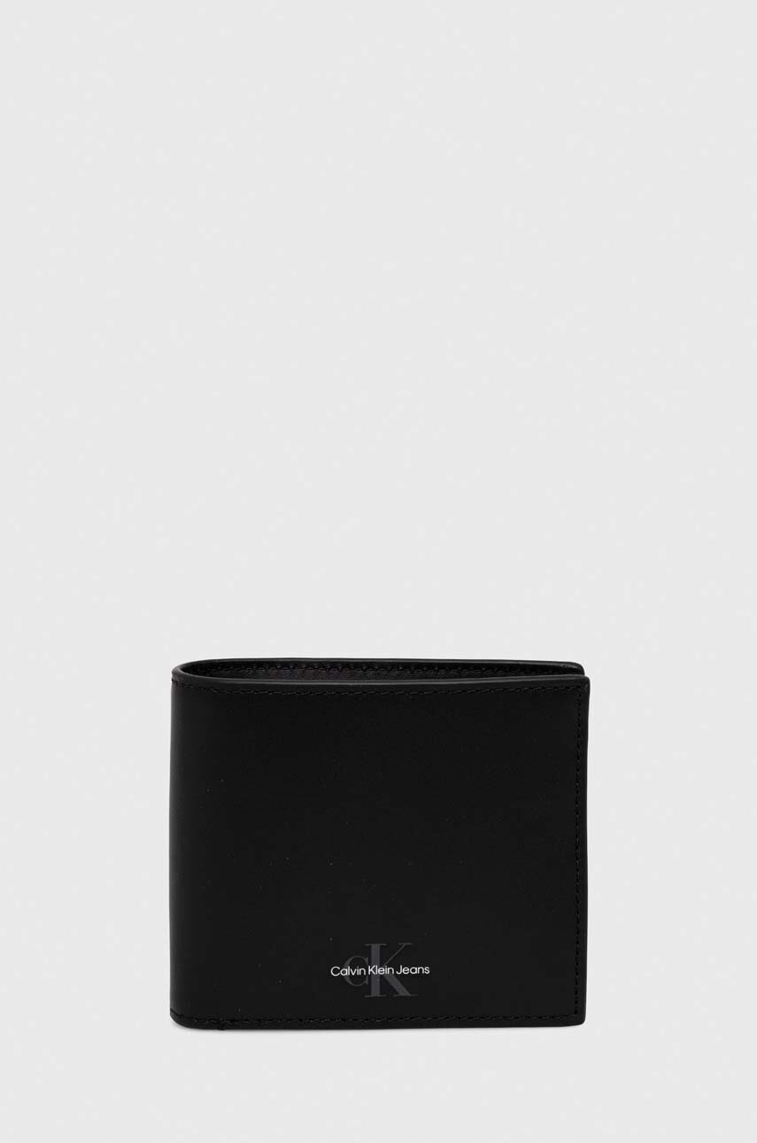

Кожен портфейл Calvin Klein Jeans мъжки в черно, Черен