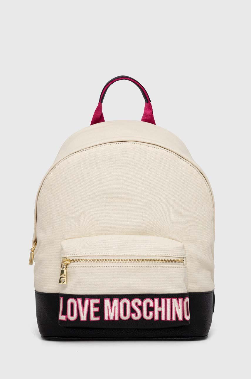 Levně Batoh Love Moschino dámský, béžová barva, velký, s aplikací