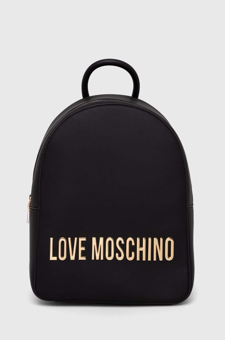 Batoh Love Moschino dámský, černá barva, malý, s aplikací