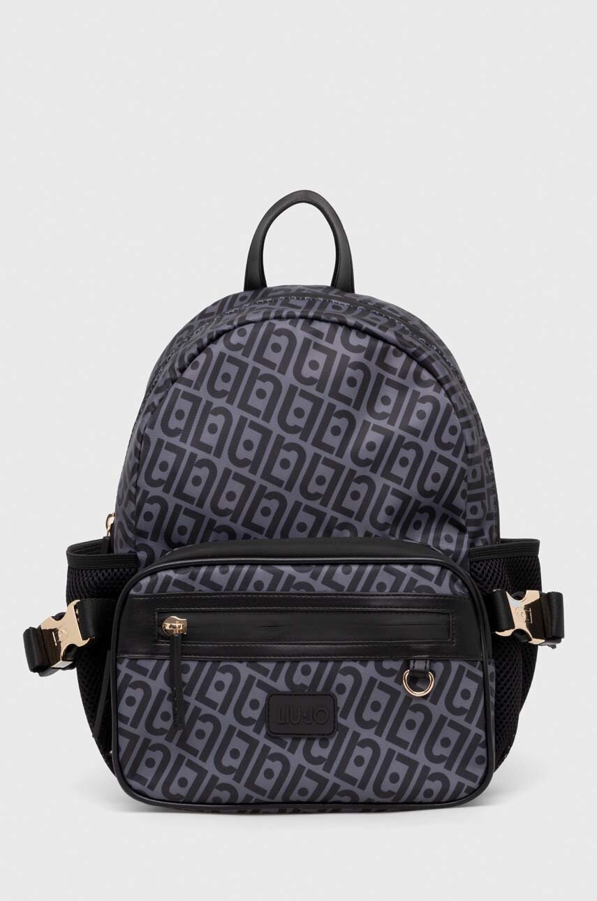 

Раница Liu Jo в черно малък размер с десен, Черен