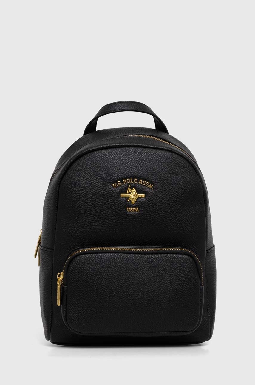 U.S. Polo Assn. rucsac femei, culoarea negru, mic, neted U.S. Polo Assn. rucsac femei, culoarea negru, mic, neted