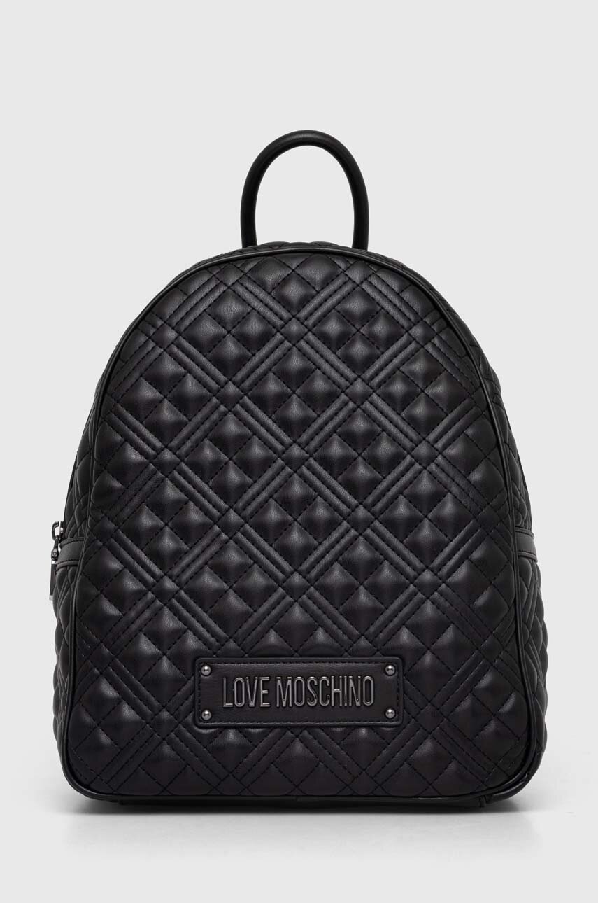 

Раница Love Moschino в черно малък размер с изчистен дизайн, Черен
