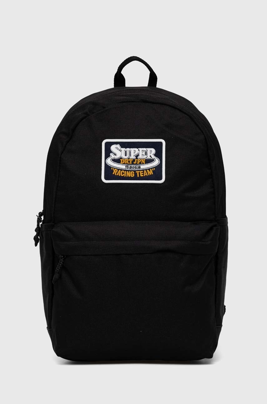 Superdry rucsac femei, culoarea negru, mare, cu imprimeu, W9110383A-02A Superdry rucsac femei, culoarea negru, mare, cu imprimeu, W9110383A-02A