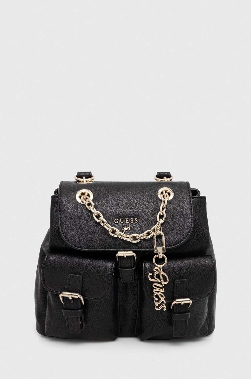 Дитячий рюкзак Guess колір чорний малий однотонний Дитячий рюкзак Guess колір чорний малий однотонний