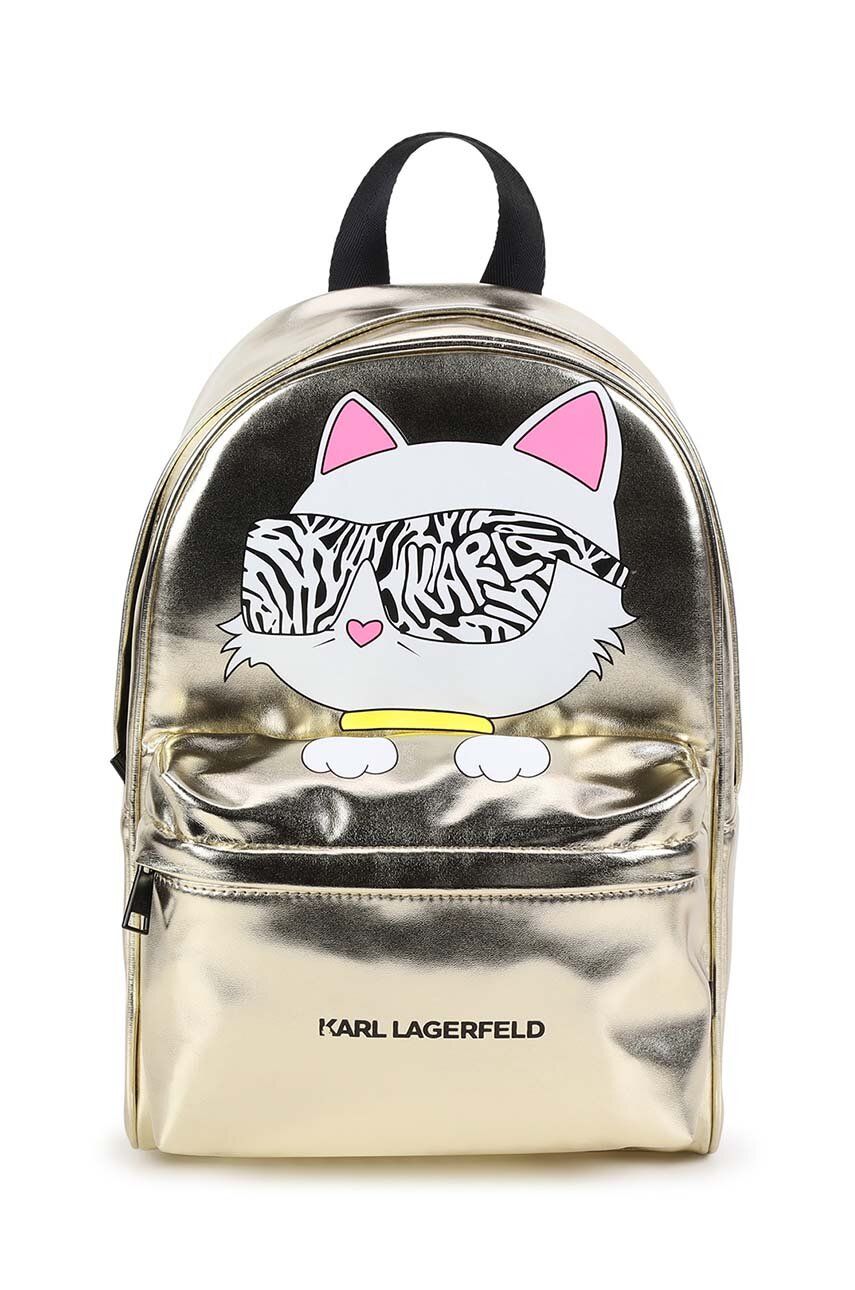 Детский рюкзак Karl Lagerfeld цвет золотой большой с аппликацией
