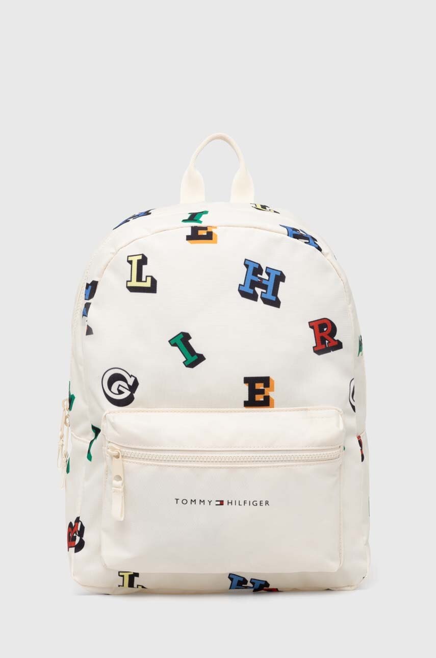 

Детска раница Tommy Hilfiger в бяло голям размер с десен, Бежов