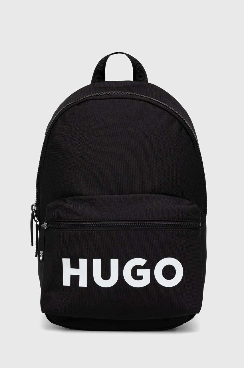 

Рюкзак HUGO мужской цвет чёрный большой с принтом