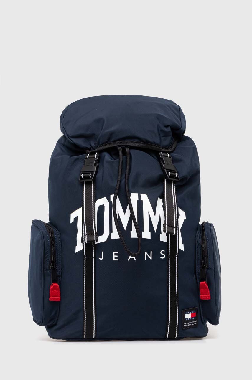 Tommy Jeans rucsac bărbați, culoarea bleumarin, mare, cu imprimeu AM0AM12130