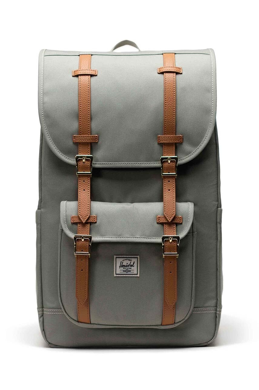 Herschel rucsac Little America culoarea verde, mare, neted