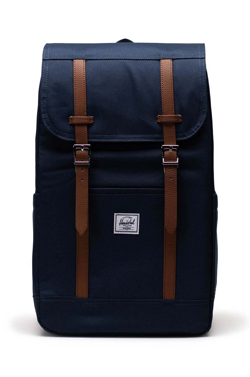 Herschel rucsac Retreat Backpack culoarea albastru marin, mare, neted