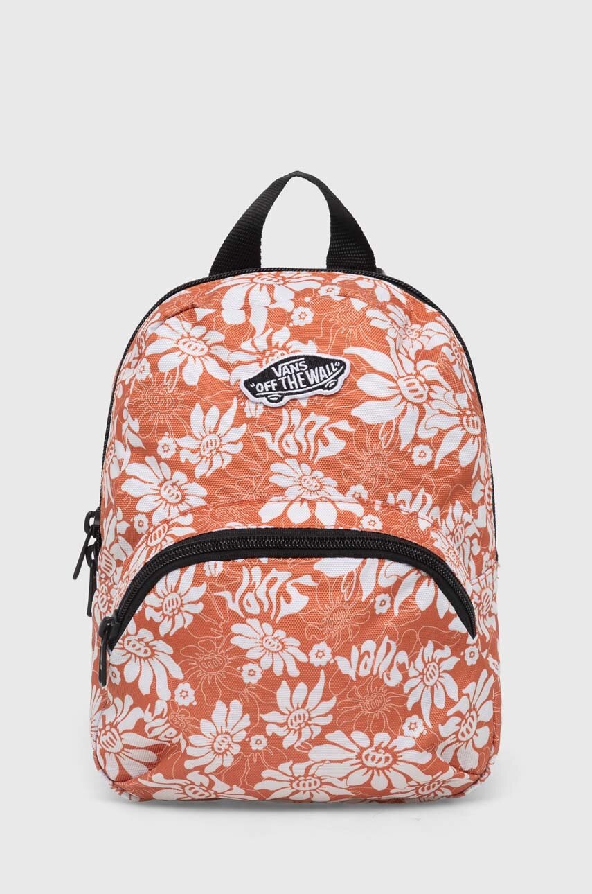 Vans rucsac culoarea portocaliu, mare, cu imprimeu