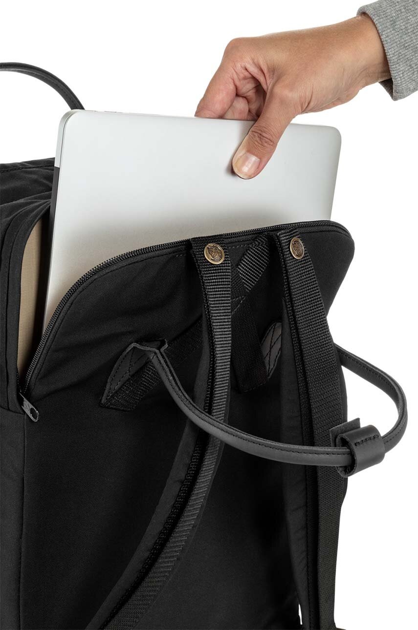 Рюкзак Fjallraven Kanken No.2 Black Laptop 15`` колір чорний великий з аплікацією F23804 